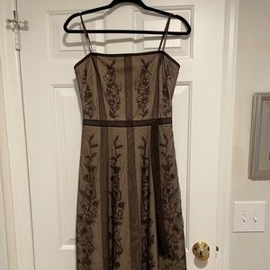BCBG Max Azria Brown Floral Semi-Formal Dress